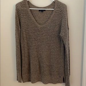 American Eagle Gold V-Neck Sweater